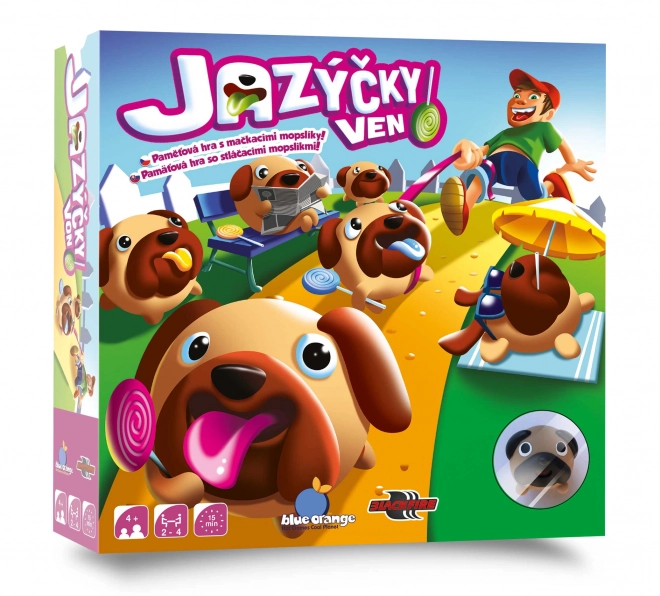 Tongen uitsteken! Geheugenspel met mopshonden