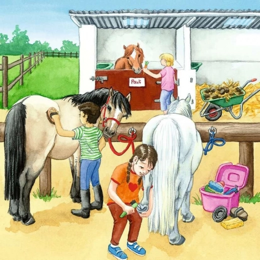 Leren door spel bij de verzorging van paarden