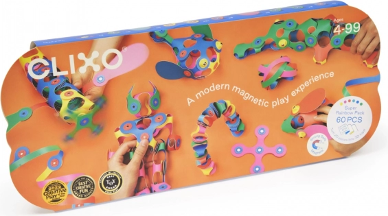 Magnetische blokken Clixo Super Rainbow, 60 stuks