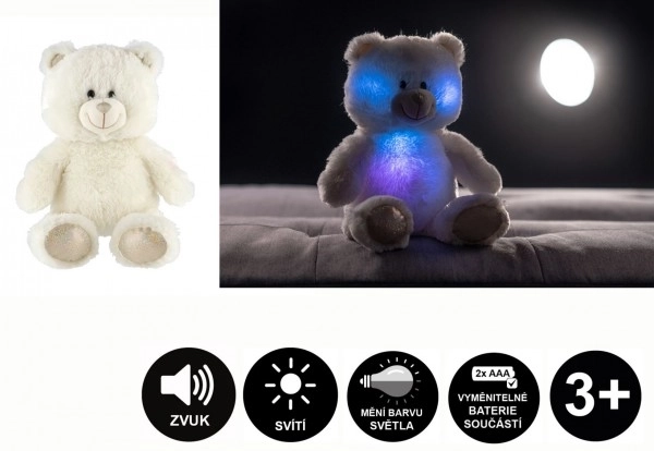 Dromer witte pluchen beer 40 cm met verlichting en geluid