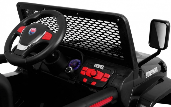 Elektrische kinderauto Raptor Drifter zwart met afstandsbediening en 4x4 aandrijving