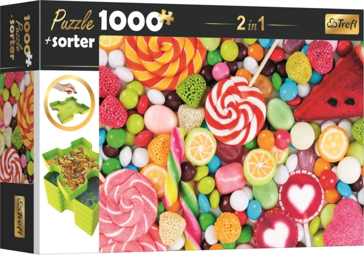 Puzzel met sorteervakken 2-in-1 Snoepjes 1000 stukjes TREFL