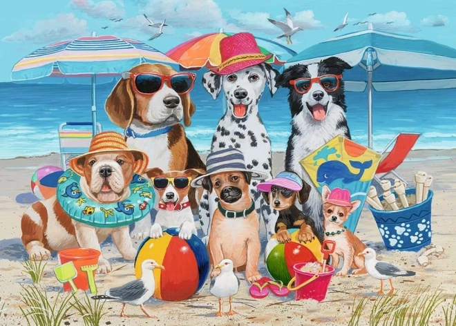 Puzzel Dierenvrienden op het Strand 35 stukjes