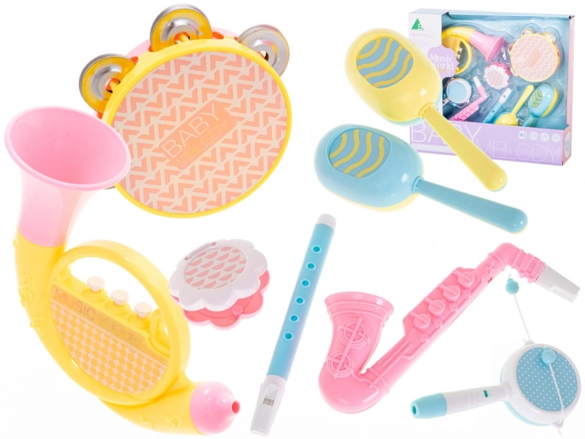 Set van pastel muziekinstrumenten