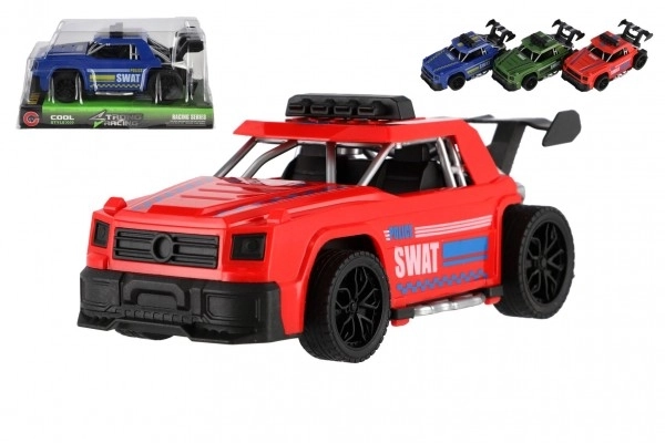 Plastic raceauto met vliegwiel - 16 cm