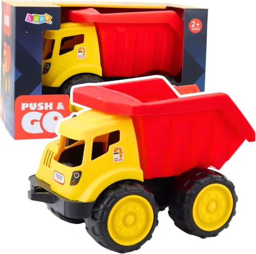 Grote kinders kiepwagen voor zand - Bouwvoertuig rood-geel