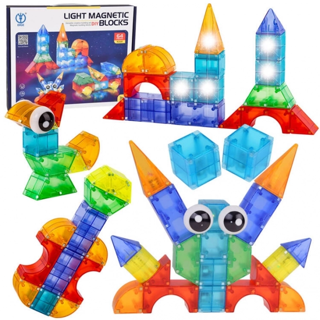 3D magnetische blokken Verlichte magnetische blokken 64 stuks ZA5240