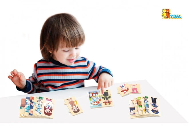 Houten puzzels passende beroepen
