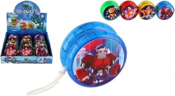 Lichtgevend jojo met robotmotief 6 cm