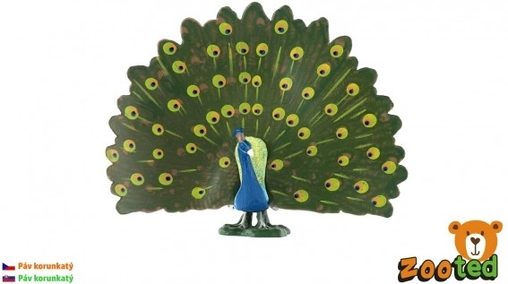 Plastic figuur pauw met kuif 12 cm