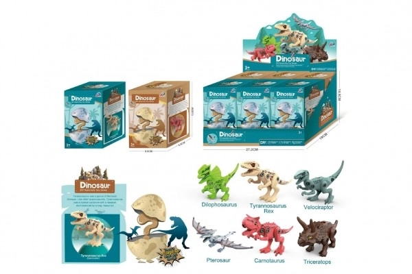 Dinosaurus schroevendraaier in ei kunststof 13 cm 2 soorten in doosje 9x9x14 cm
