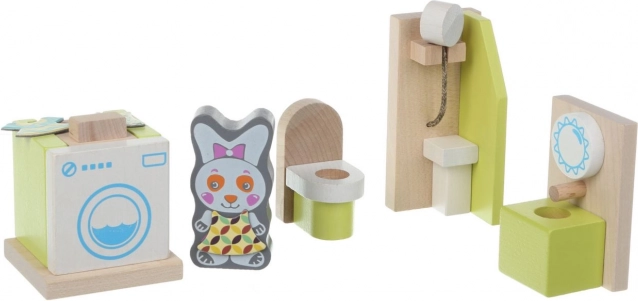 Badkamer houten poppenmeubels van Cubika