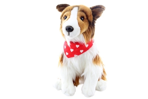 Pluche Langharige collie met sjaal 26 cm ECO-VRIENDELIJK