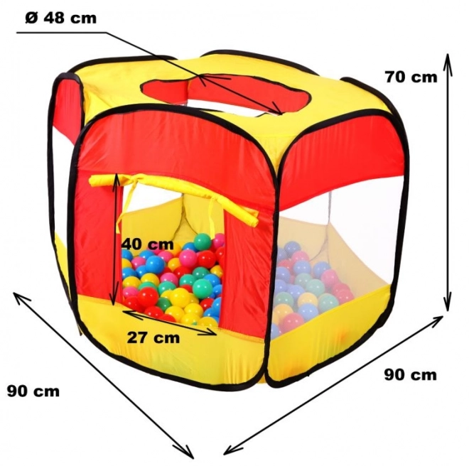 PIXINO Droog zwembad, tent met ballen rood-geel