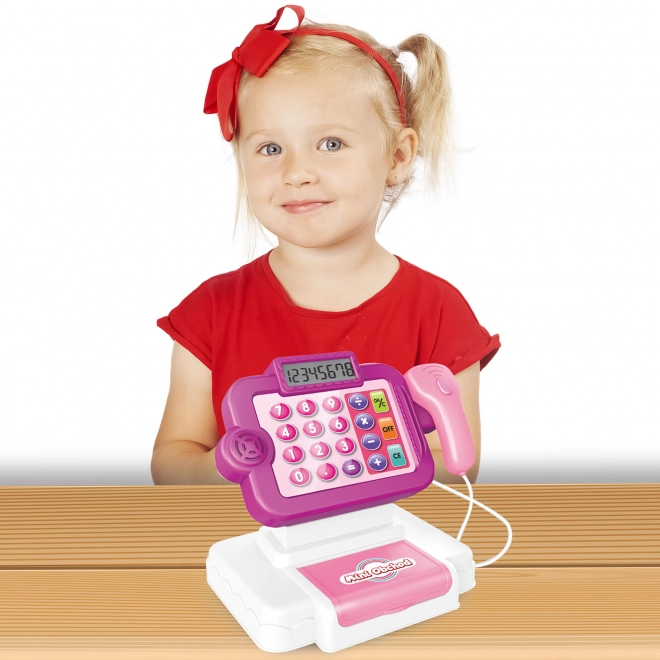 MINI WINKEL - Tsjechische kassa met leren winkelen - roze