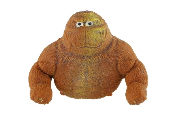 Gorilla anti-stress speelgoed gevuld met zand 400 g siliconen 12 cm 4 kleuren 8 stuks in doos