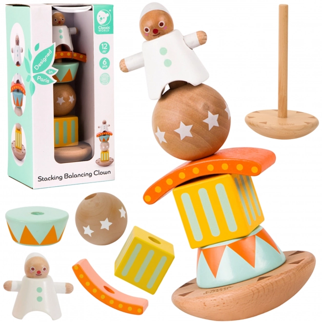 Houten Puzzel Clown Evenwicht Classic World