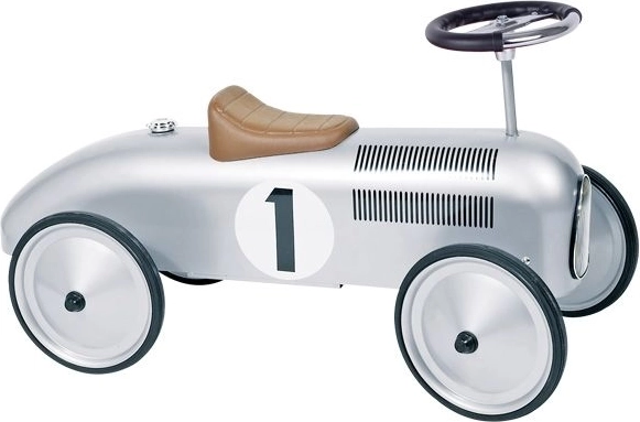 Retro loopauto race zilver