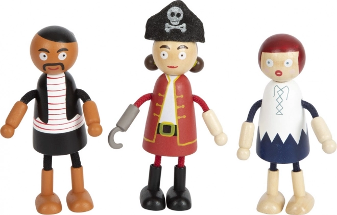 Buigzame houten piratenpoppen