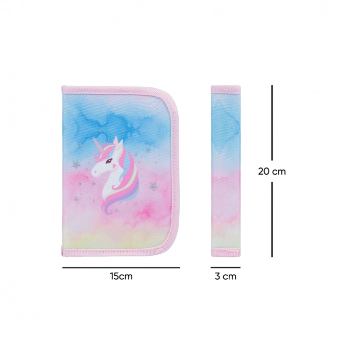 BAAGL School etui klassiek twee flappen Regenboog Eenhoorn