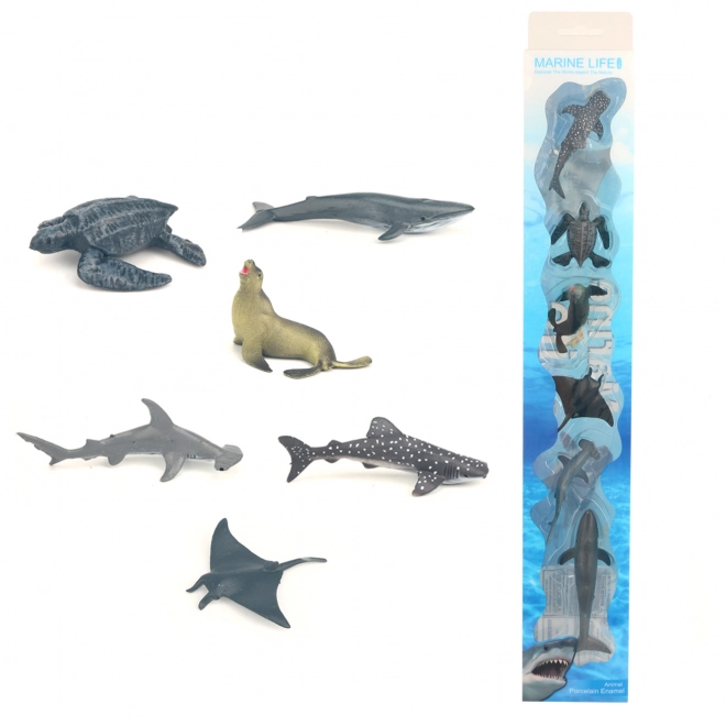 Set van zeedieren in een doos 6 stuks
