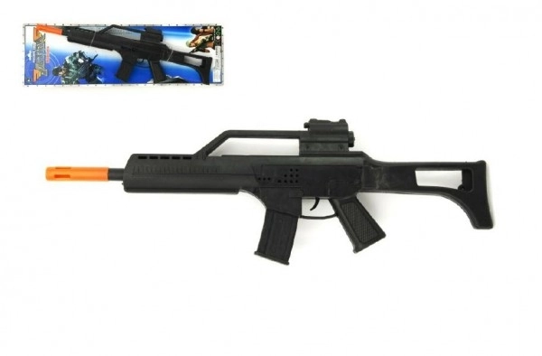 Pistool/Automatische geweer vonkend plastic 53cm op vliegwiel op kaart
