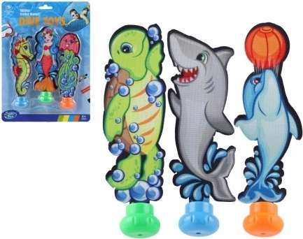 Set duikspeelgoed voor in het zwembad, 3 stuks, plastic, 2 varianten