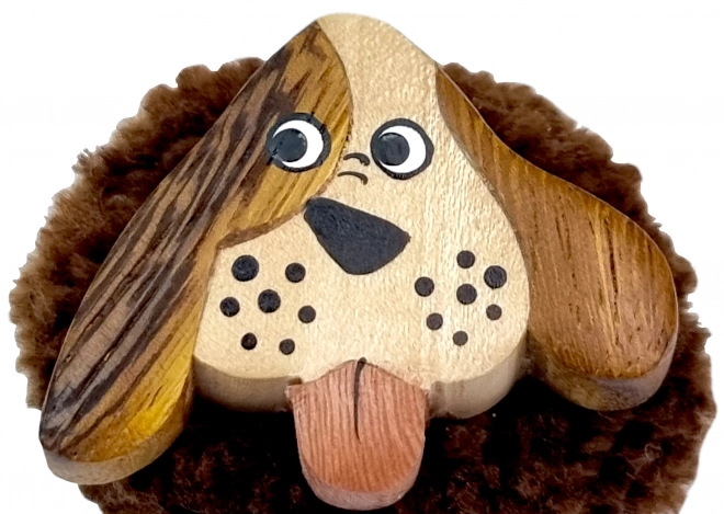 Grote houten magneet Pompom Hond