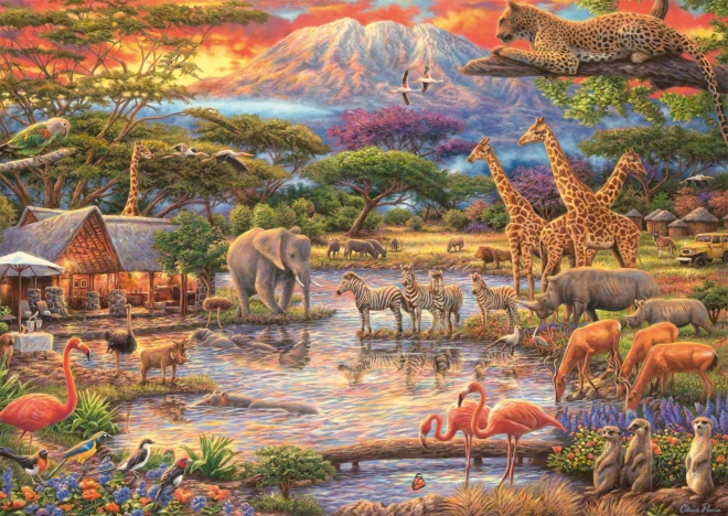 Puzzel Paradijs onder de Kilimanjaro 500 stukjes van SCHMIDT