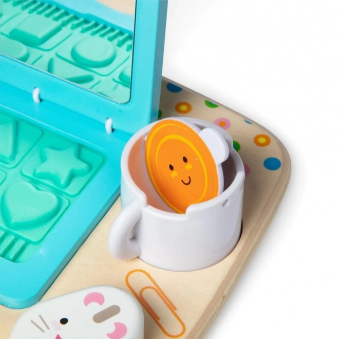 Houten educatieve laptop