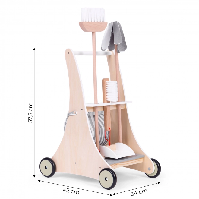 Houten schoonmaakkar beige ECOTOYS