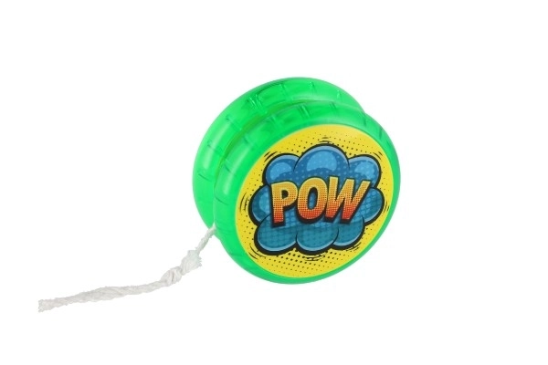 Gloeiende plastic jojo 6 cm op batterijen, mix van soorten, 12 stuks in doos