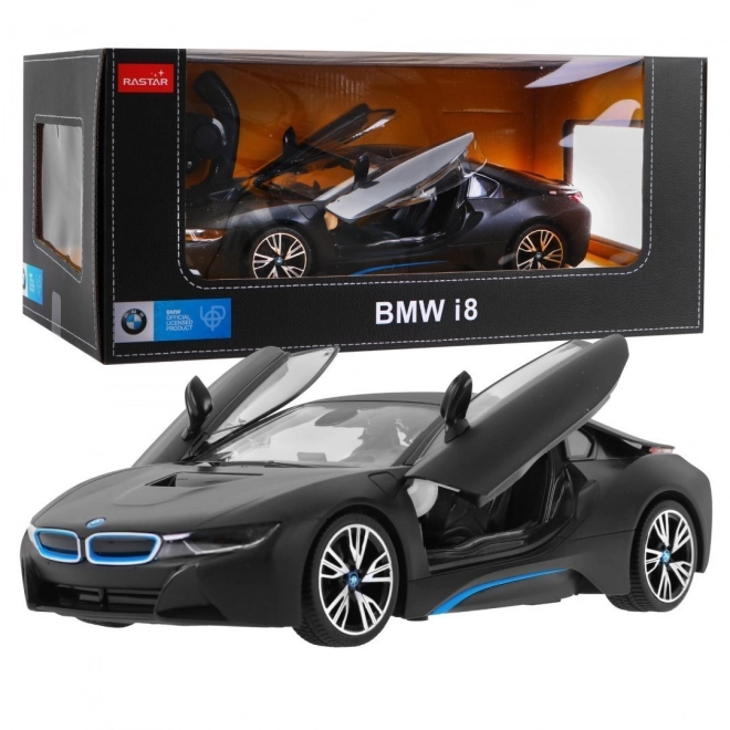 BMW i8 zwarte RASTAR 1:14 auto met afstandsbediening + 2,4 GHz afstandsbediening