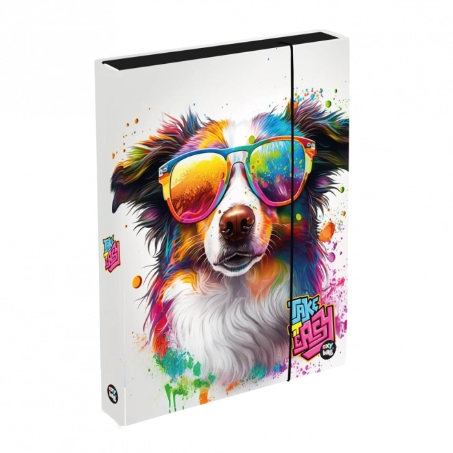 Box voor schriften A4 met hondmotief