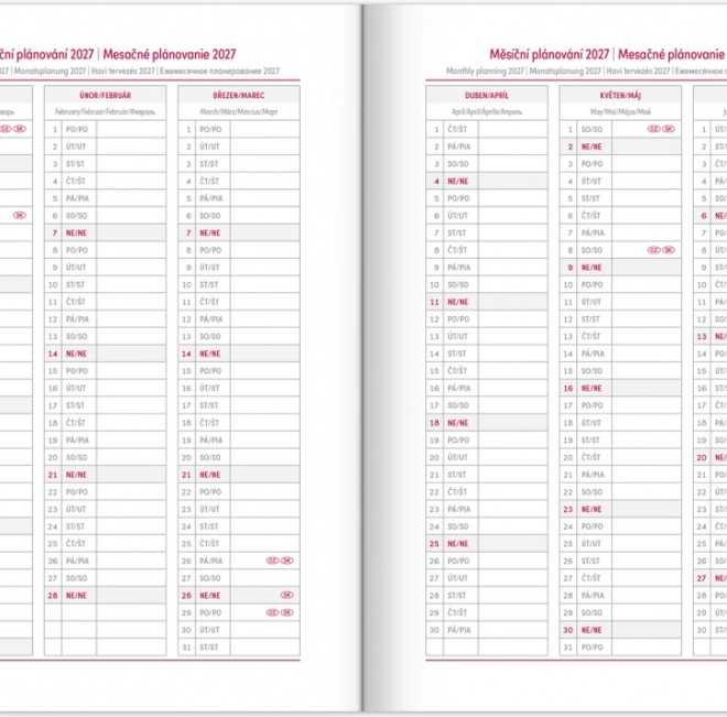 Dagelijks dagboek Paars Aprint 2026