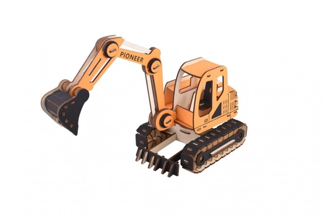 Woodcraft Houten 3D-puzzel Graafmachine oranje