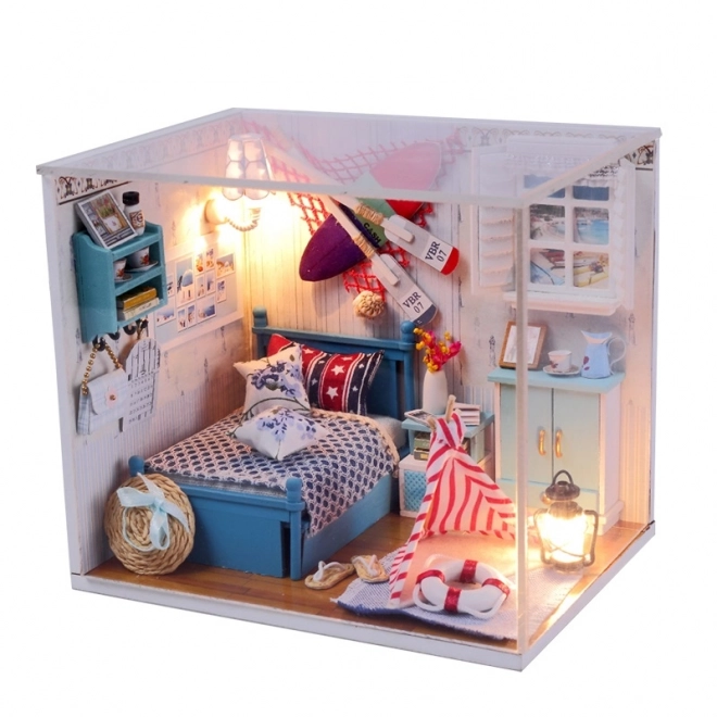 Negen miniatuurhuisjes Brandon's kamer