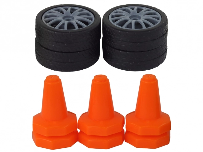 Op afstand bedienbare sportwagen R/C 1:24 verwisselbare wielen – geel
