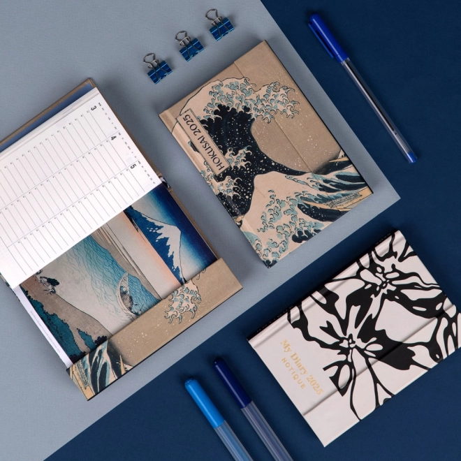 NOTIQUE Wekelijkse magnetische agenda Katsushika Hokusai 2025, 11 x 16 cm