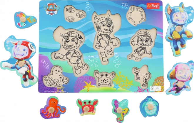 Trefl houten puzzel Paw Patrol onder water