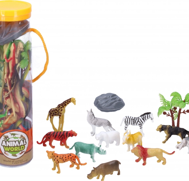 Set dieren in een koker – kunststof figuren voor kinderen