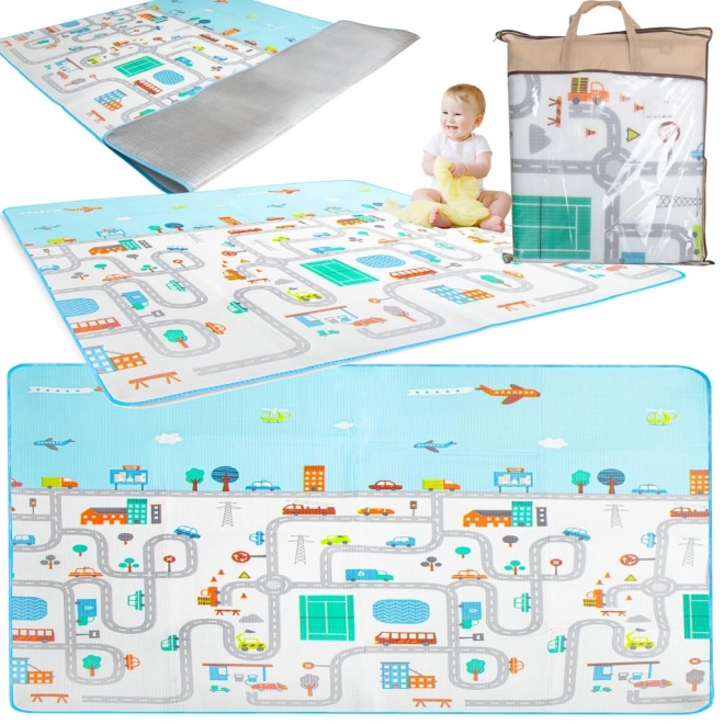 Speelthermomat voor kinderen 180x200 cm - stad
