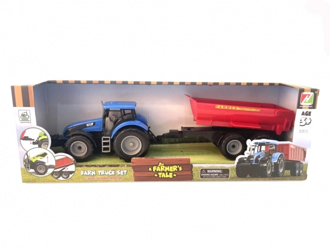 Tractor met aanhanger met vliegwiel aandrijving