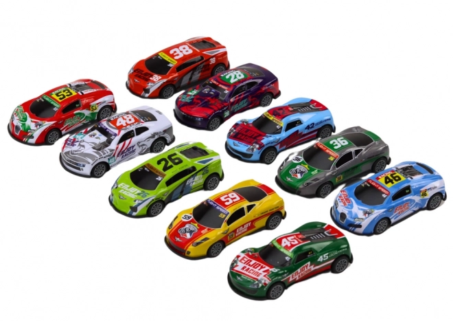 Set van autootjes Cars Sport Racing 1:64 10 stuks.