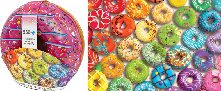 EUROGRAPHICS puzzel in blik Donutregenboog – 550 stukjes