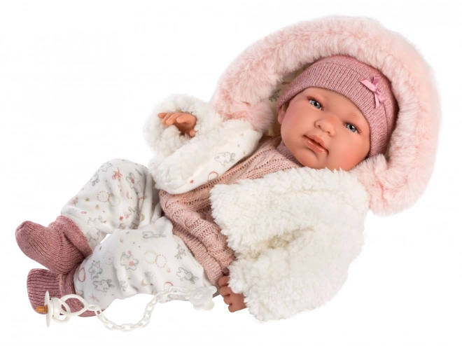 Realistische pop baby met geluiden en zacht lichaam 44 cm