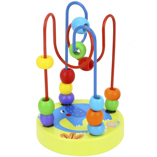 TOOKY TOY houten motorisch labyrint met kralen