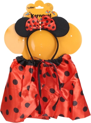 Carnavalsset muis met stippen rood