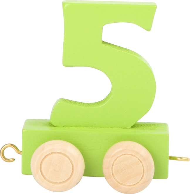 Wagonnetje voor houten treinbanen - Cijfer 5