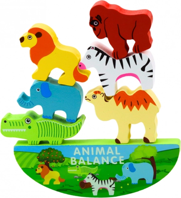 Montessori spel met houten dieren